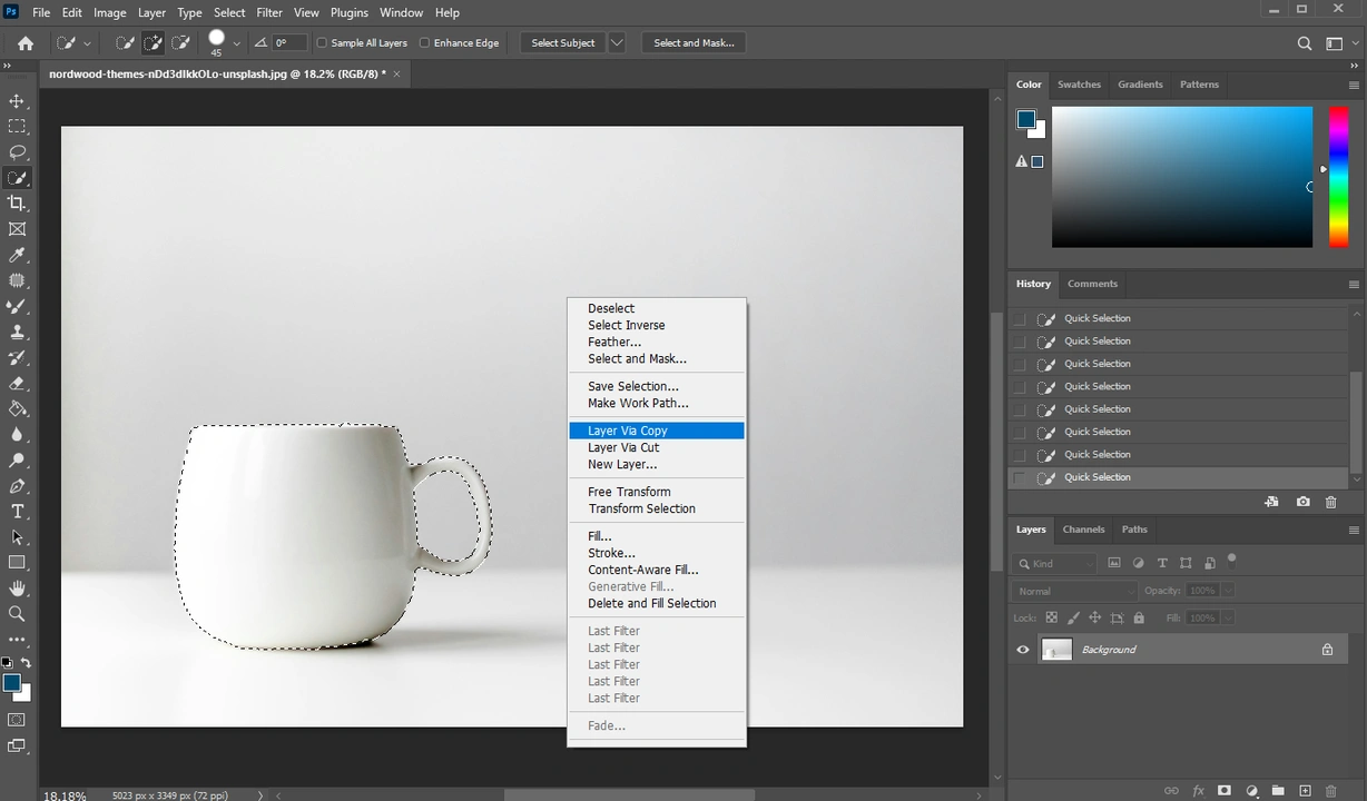 How to Cut Out An Image in Photoshop with Quick Selection Tool