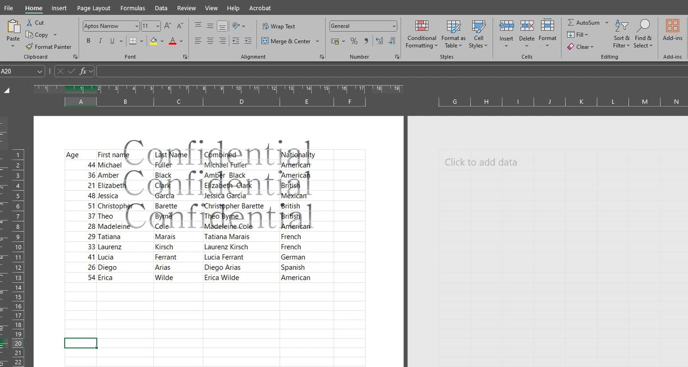 How to Create a Repeated Watermark in Excel