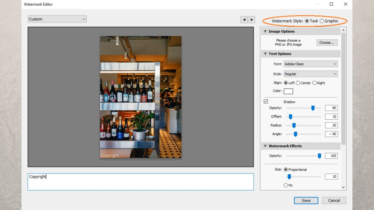 add watermark in lightroom